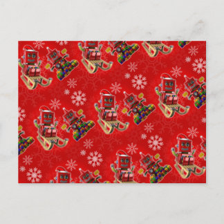 Postal Festiva Robot de juguete para navidades felices