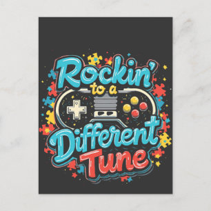 Postal Festiva Roca a un autismo diferente de la almohadilla de j