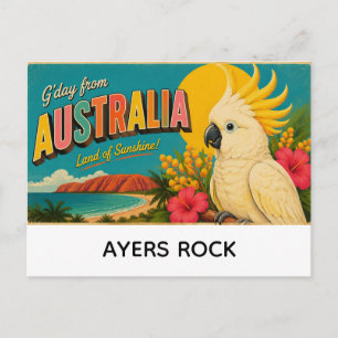 Postal Festiva Roca de Ayers, Australia saludos
