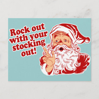 Postal Festiva Roca de Papá Noel hacia fuera