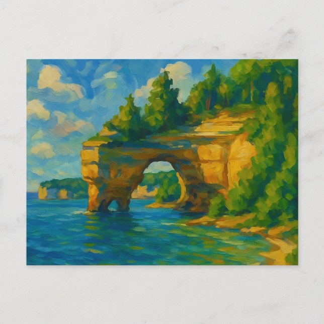 Postal Festiva Rocas picadas Michigan (Anverso)