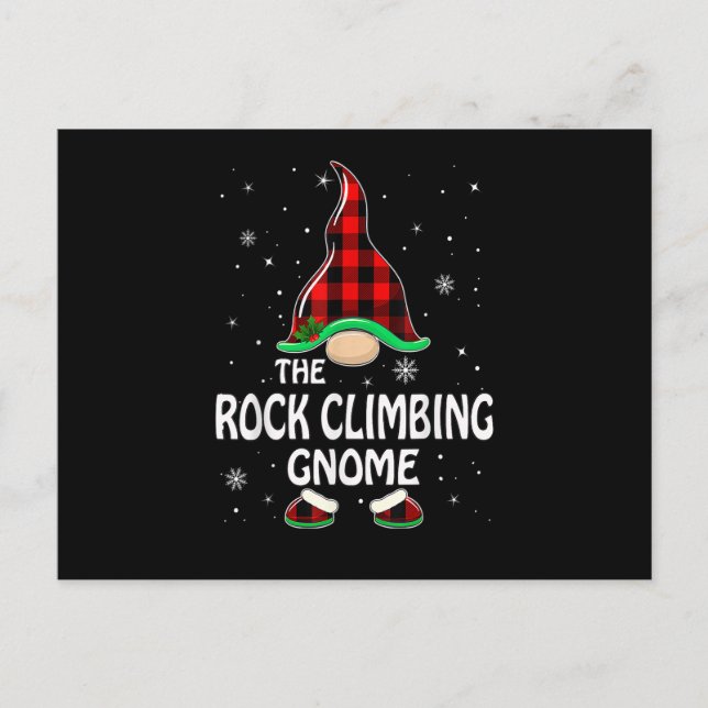 Postal Festiva Rock Climbing Gnome Buffalo Plaid Matching Family (Anverso)