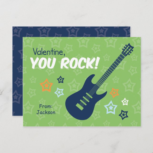 Postal Festiva Rock Guitar Class Valentines (Anverso / Reverso)
