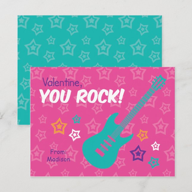Postal Festiva Rock Guitar Class Valentines (Anverso / Reverso)