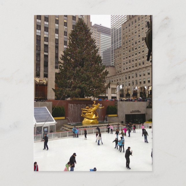 Postal Festiva Rockefeller Center Christmas Tree Skink Rink NYC (Anverso)