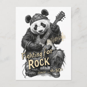 Postal Festiva Rocker Panda dice: Luchando por el Rock en un