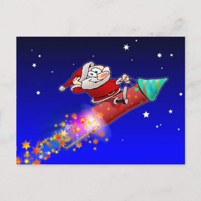 Postal Festiva Rocket Santa 02 (Anverso)