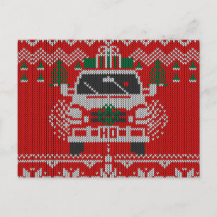 Postal Festiva Rojo Nosed Holiday Van Driver Ugly Sweater Style