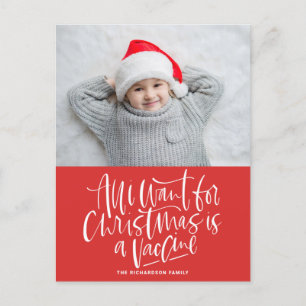 Postal Festiva Rojo todo lo que quiero de los Navidades es una fo