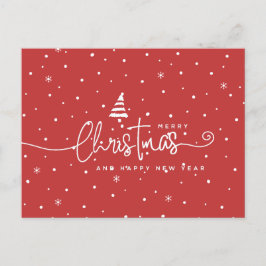 Postal Festiva Rojo y blanco de estilo nórdico moderno