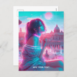 Postal Festiva Roma | Texto etéreo retrowave VaporWave Personaliz