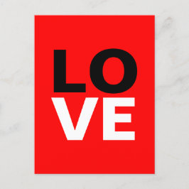 Postal Festiva Romance de amor de fondo rojo único