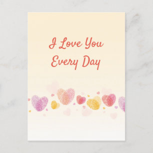 Postal Festiva Romance Fingerprint Love Heart