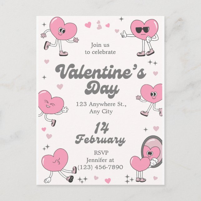 Postal Festiva ​Romantic Every Day is Valentine's Custom Greeting (Anverso)