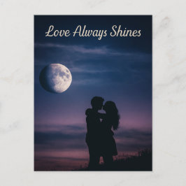 Postal Festiva Romantic Moonlight Love Always Shines Night Sky