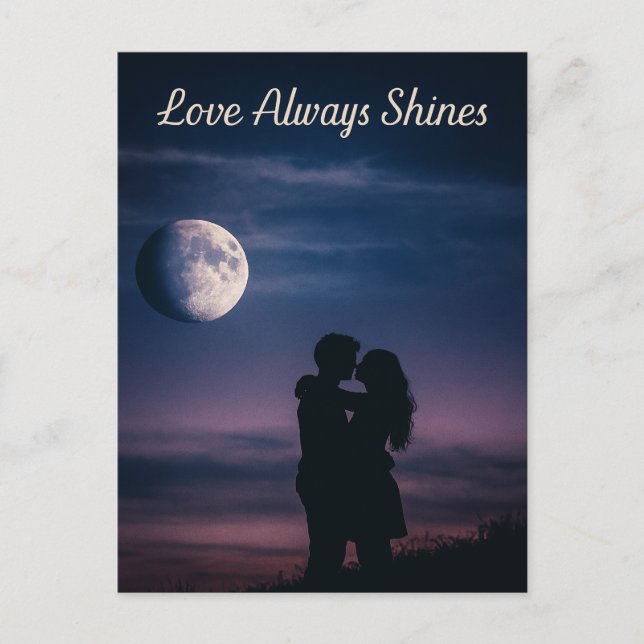 Postal Festiva Romantic Moonlight Love Always Shines Night Sky (Anverso)