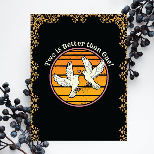 Postal Festiva Románticos Aves Dos Mejor Que Un Valentín