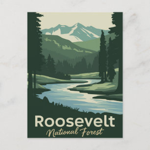 Postal Festiva Roosevelt National Forest Minimal Travel Art