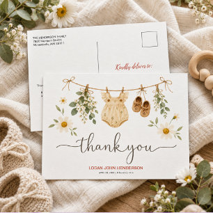 Postal Festiva Ropa de flores silvestres Cumpleaños de niños neut