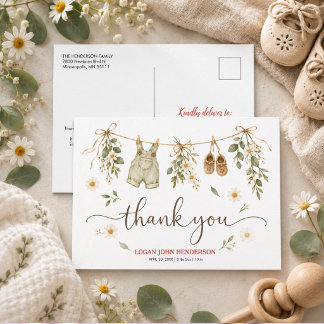 Postal Festiva Ropa de flores silvestres Cumpleaños de niños neut