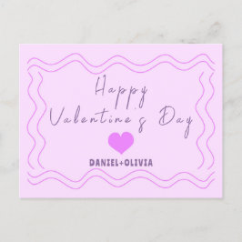 Postal Festiva Rosa: El día de San Valentín púrpura