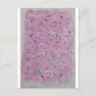 Postal Festiva Rosa Pastel Acuarela Abstracta