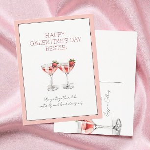 Postal Festiva Rosa suave para tu pareja en Crime Galentine