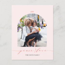 Postal Festiva Rosa y Rojo | Foto de Navidades de Paz y Amor