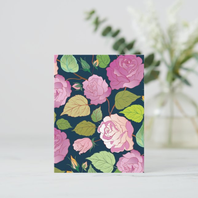 Postal Festiva Rosas 16 (Anverso de pie)