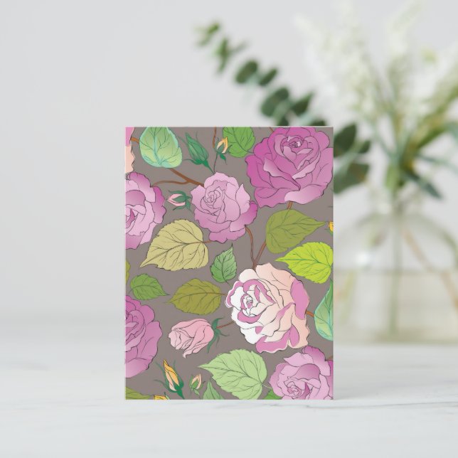 Postal Festiva Rosas 20 (Anverso de pie)