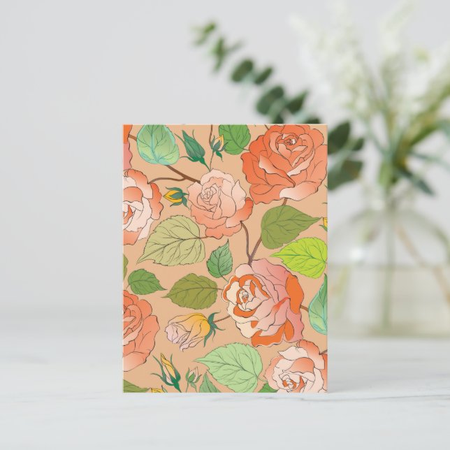 Postal Festiva Rosas 21 (Anverso de pie)