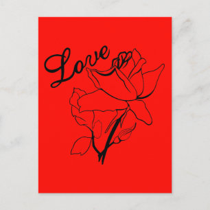Postal Festiva Rosas de Corazón de Amor Verdadero Día de San Vale