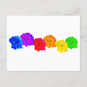 Postal Festiva Rosas del arcoiris