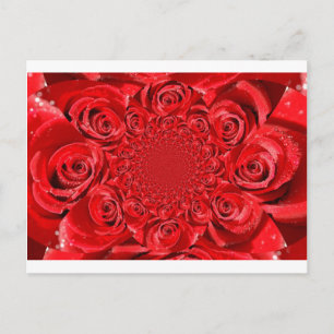 Postal Festiva Roses Rojos Kaleidoscope: Feliz arte de San Valent