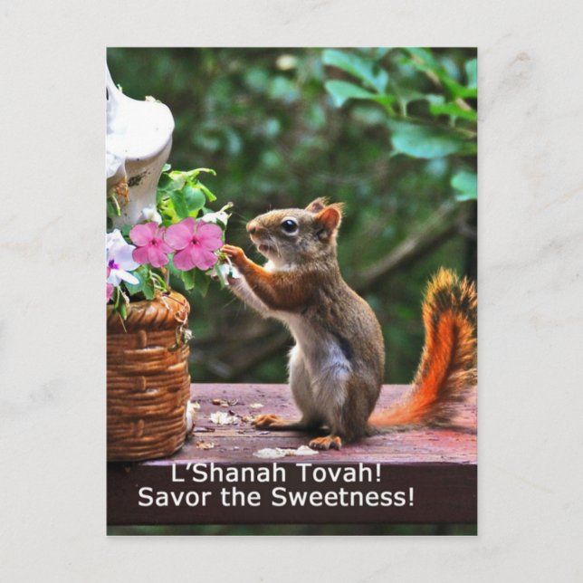 Postal Festiva Rosh Hashanah carda los regalos (Anverso)