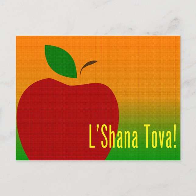 Postal Festiva rosh hashanah l'shana tova apple (Anverso)