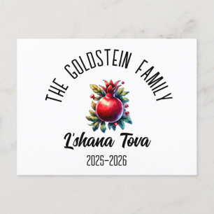 Postal Festiva Rosh Hashanah Nombre personalizado del Año Nuevo J