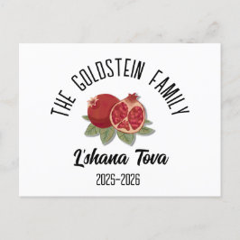 Postal Festiva Rosh Hashanah Nombre personalizado del Año Nuevo J