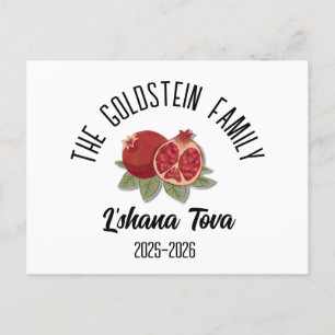 Postal Festiva Rosh Hashanah Nombre personalizado del Año Nuevo J