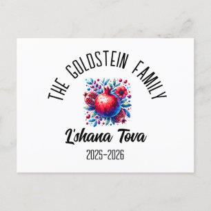 Postal Festiva Rosh Hashanah Nombre personalizado del Año Nuevo J