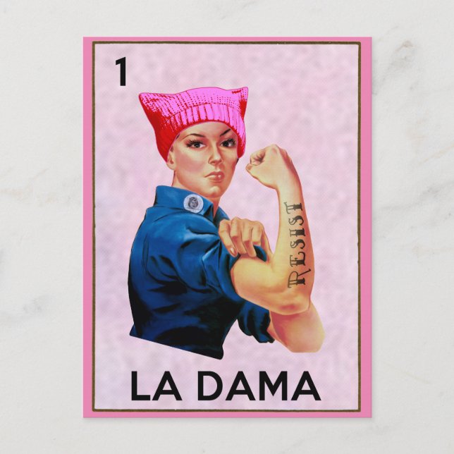Postal Festiva Rosie the Riveter se resiste a La Dama Loteria (Anverso)