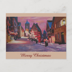 Postal Festiva Rothenburg romántico Tauber Alemania en invierno