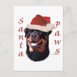 Postal Festiva Rottweiler Santa Paws
