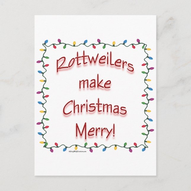 Postal Festiva Rottweilers hacen que los Navidades se enfurecen (Anverso)