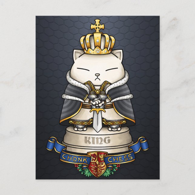 Postal Festiva Royal Cat Chess King Piece (Anverso)