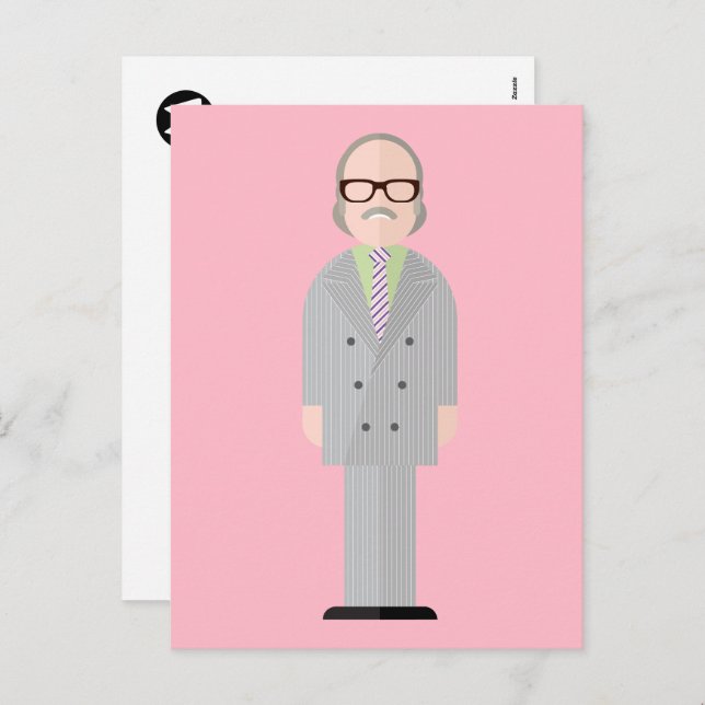 Postal Festiva Royal – Eccentric Family Drama Postcard (Anverso / Reverso)