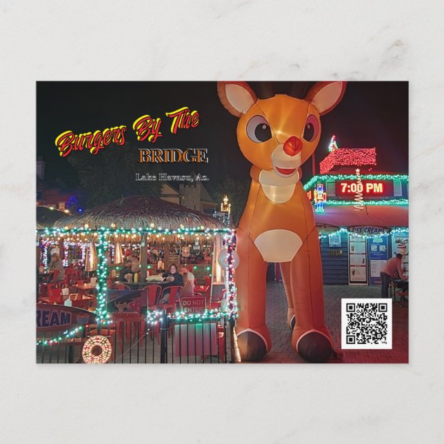 Postal Festiva Rudolph en Burgers by the Bridge (Anverso)