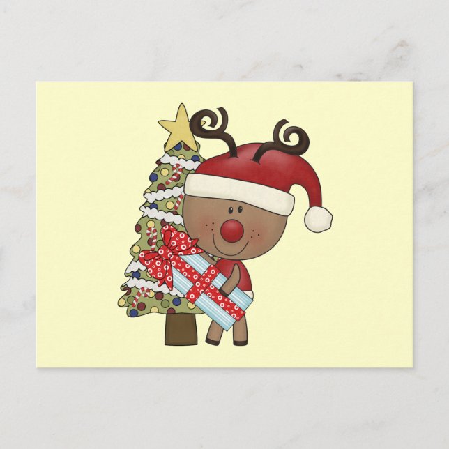 Postal Festiva Rudy Reindeer Holiday Tree (Anverso)