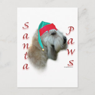 Postal Festiva Ruedas blandas recubiertas Terrier Santa Paws