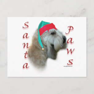 Postal Festiva Ruedas blandas recubiertas Terrier Santa Paws